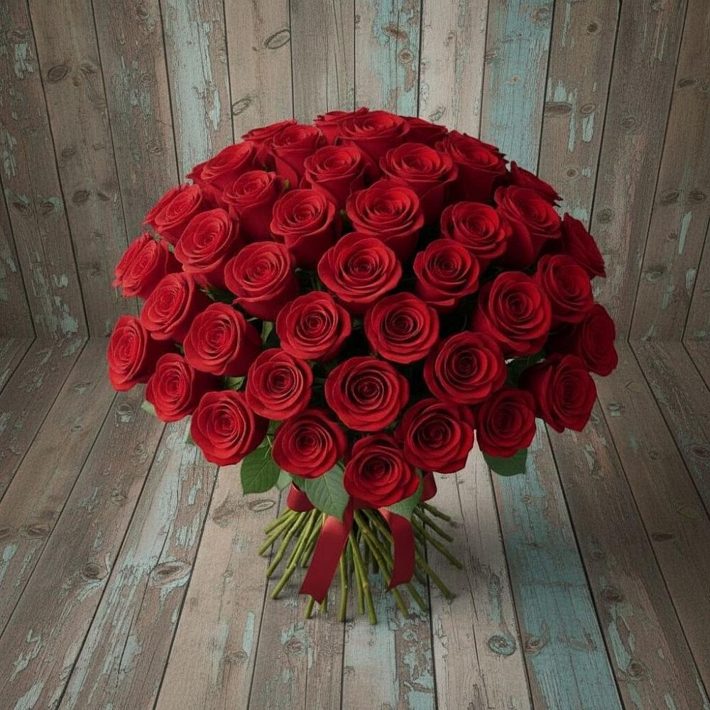 Букет 55 Красных роз Фридом в Качалино