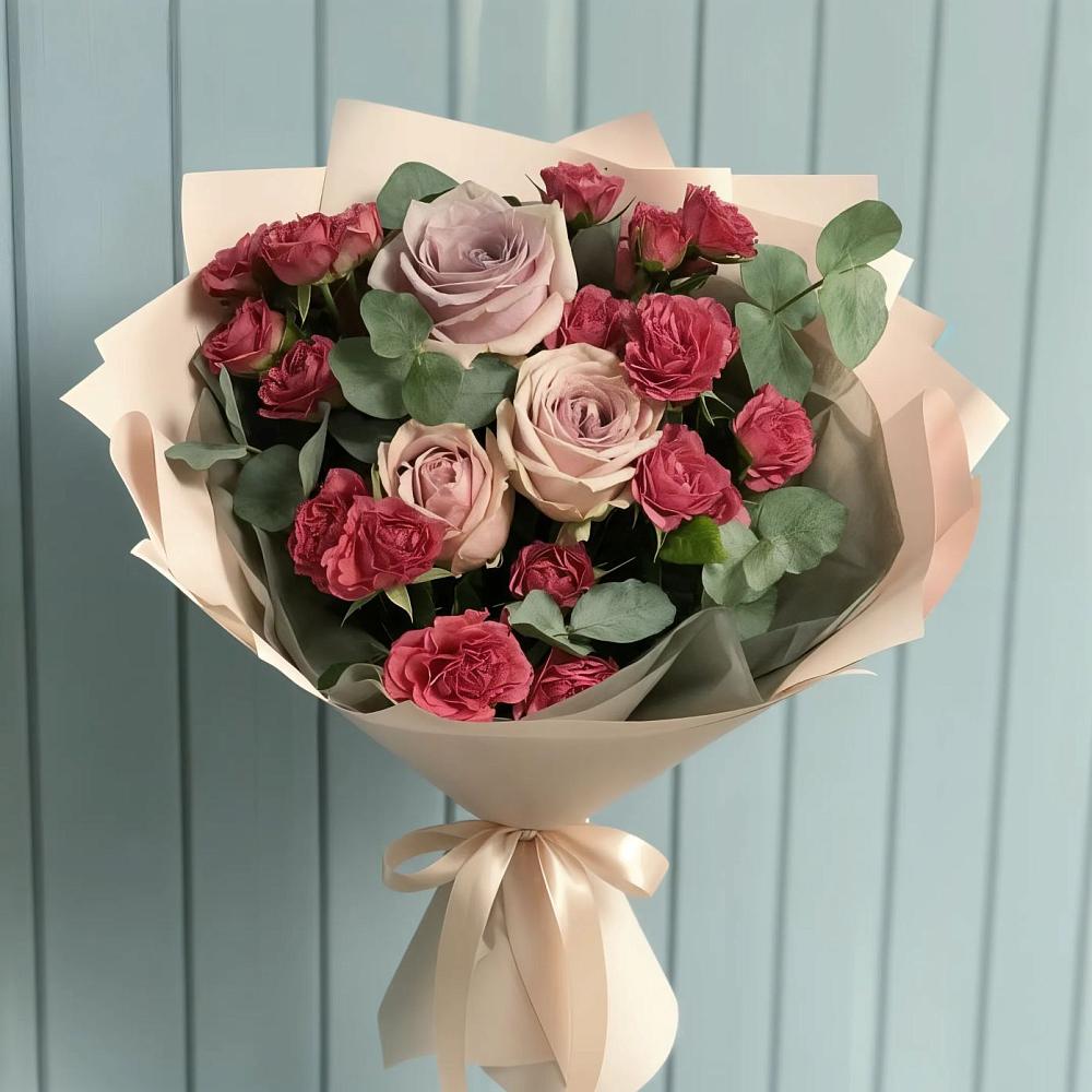 Букет цветов из: Гвоздики и Розы в Качалино