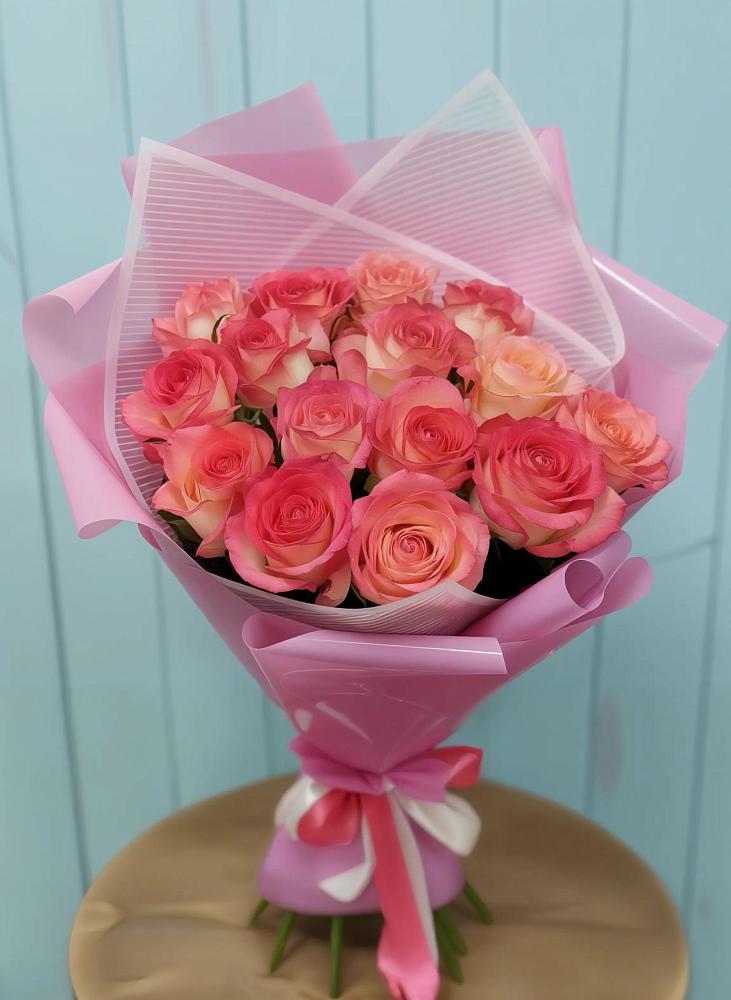 Букет 15 Розовых роз Равель в Качалино