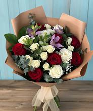 Букет цветов из:  Розы и Альстромерии #REPLACE_PRED# Качалино