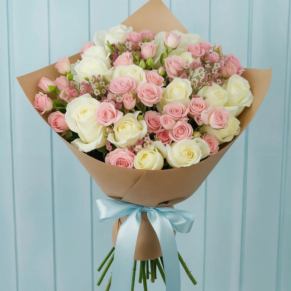 Букет цветов из: Розы в Качалино