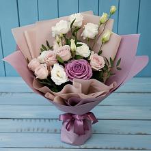 Букет цветов из:  Розы и Лизиантусы в Качалино