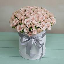 Цветочная композиция из Розы в шляпной коробке в Качалино