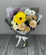 Букет цветов из:  Розы, Герберы и Хризантемы в Качалино