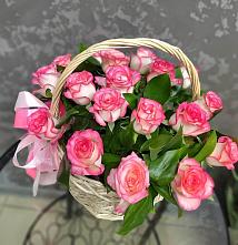 Цветочная композиция из Розы в корзине #REPLACE_PRED# Качалино