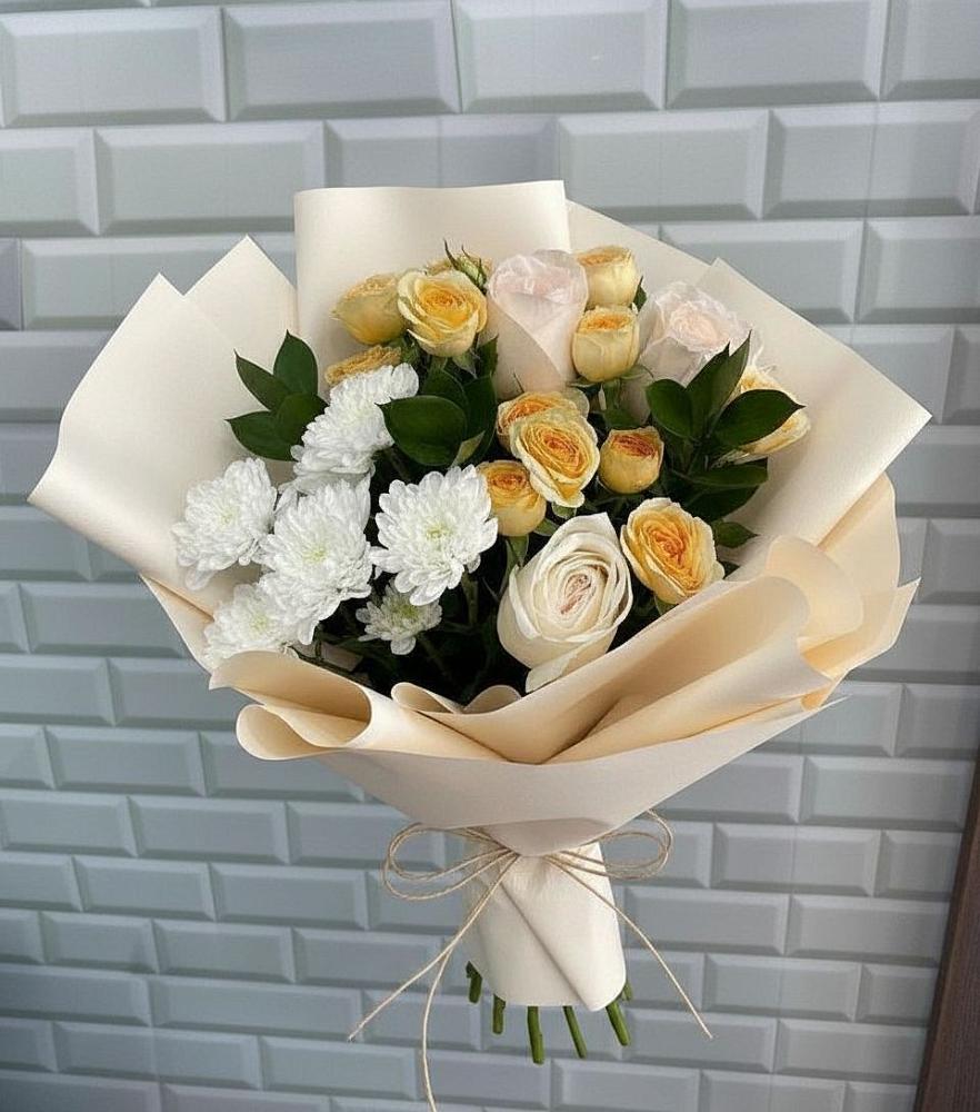 Букет цветов из: Розы и Хризантемы в Качалино