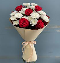 Букет цветов из:  Розы и Хризантемы #REPLACE_PRED# Качалино