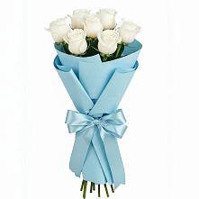 Букет 7 белых роз Проуд в Качалино