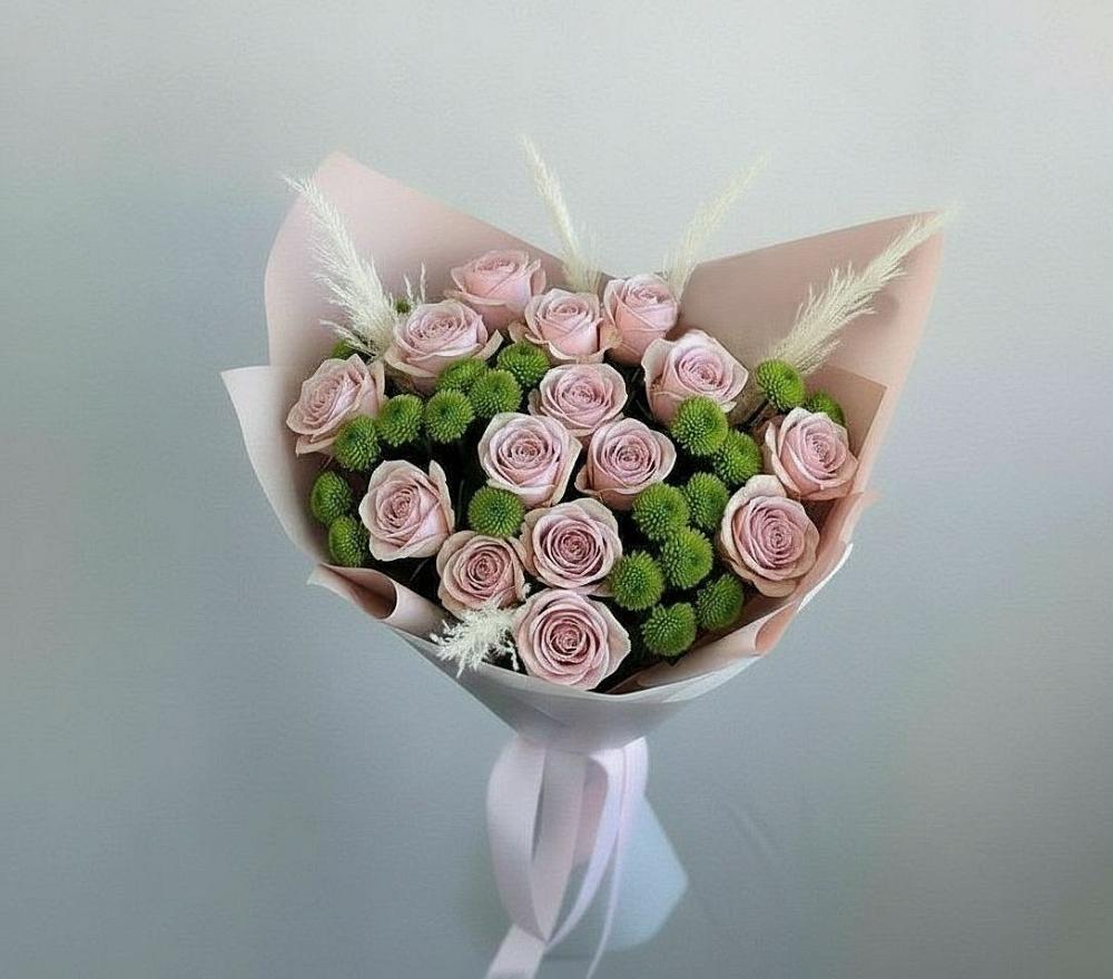 Букет цветов из: Розы и Хризантемы в Качалино