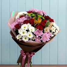 Букет цветов из:  Розы, Хризантемы и Альстромерии в Качалино