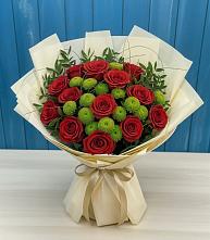 Букет цветов из:  Розы и Хризантемы в Качалино