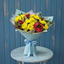 Букет цветов из:  Альстромерии и Хризантемы в Качалино