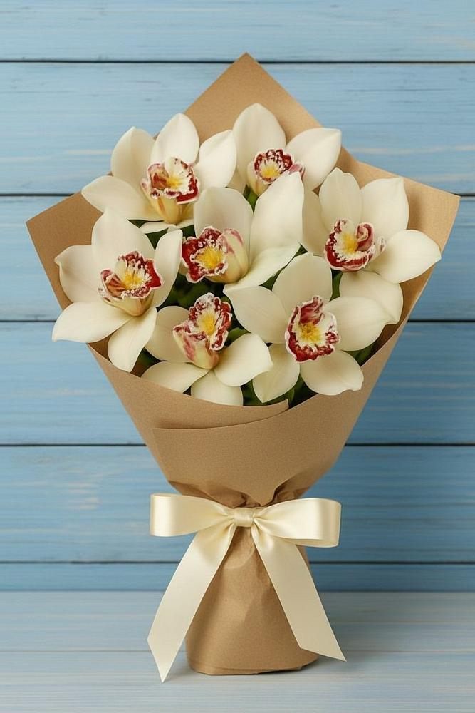 Букет цветов из: Орхидеи и Розы в Качалино