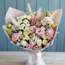 Букет цветов из:  Альстромерии и Розы в Качалино